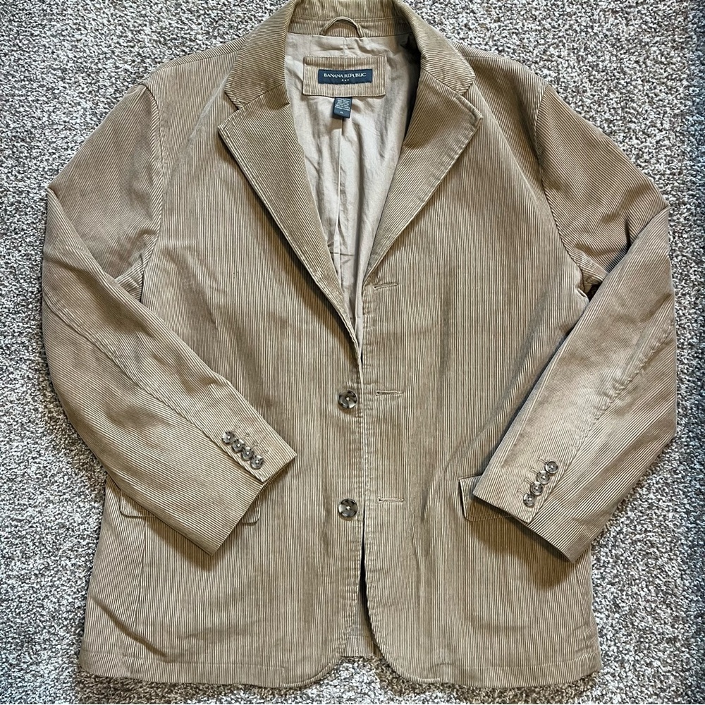 Banana Republic Vintage Y2K Brown Corduroy Blazer 100% Cotton Men’s Sport-coat
